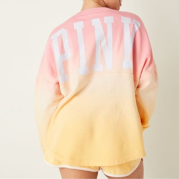 PINK Victoria Secret Oversized Sweatshirt Ombre Dip Dye Small Streetwear Y2K - Picture 3 of 15
